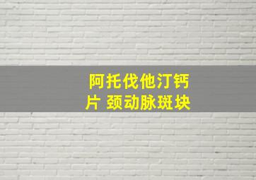 阿托伐他汀钙片 颈动脉斑块